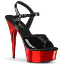 Pleaser DELIGHT-609 - Black/Red Chrome