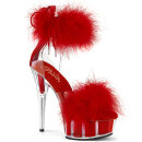 Pleaser DELIGHT-624F - Clear/Red