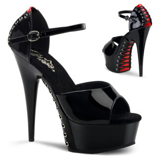 Pleaser DELIGHT-660FH - Black/Red