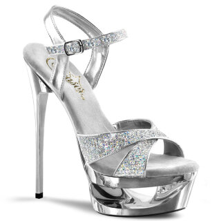 Pleaser ECLIPSE-619G - Silver/Silver Glitter