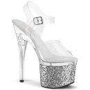 Pleaser ESTEEM-708LG - Clear / Silver