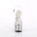 Pleaser ESTEEM-708LG - Clear / Silver