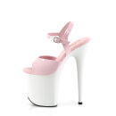 Pleaser FLAMINGO-809 - Baby Pink/Wei&szlig;