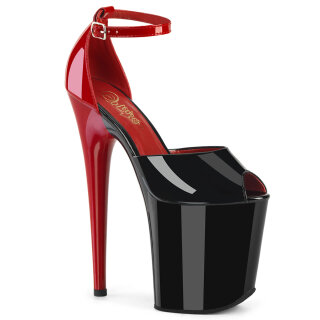 Pleaser FLAMINGO-868 - Patent Black/Red