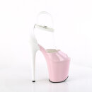 Pleaser FLAMINGO-868 - Patent Baby Pink/White