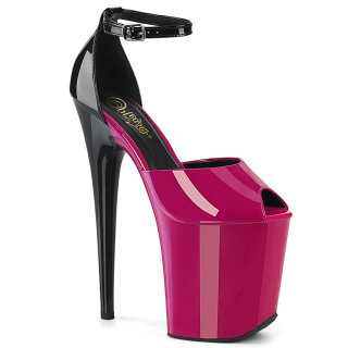 Pleaser FLAMINGO-868 - Patent Black/Fuchsia