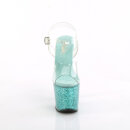 Pleaser LOVESICK-708SG - Clear/Aqua