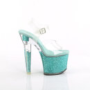 Pleaser LOVESICK-708SG - Clear/Aqua