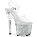 Pleaser LOVESICK-708SG - Clear/Silver