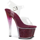 Pleaser SKY-308G-T - Clear/Berry