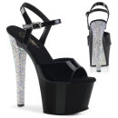 Pleaser SKY-309CHRS - Black/Silver