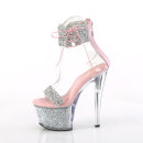 Pleaser SKY-327RSI - Silver/Baby Pink