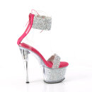 Pleaser SKY-327RSI - Silver / Hot Pink