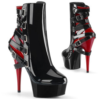 Pleaser DELIGHT-1012 - Patent Black / Red