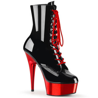 Pleaser DELIGHT-1020 - Black/Red Chrome