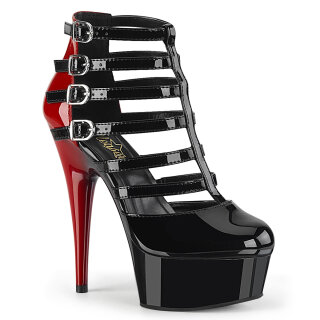 Pleaser DELIGHT-695 - Patent Black / Red