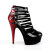 Pleaser DELIGHT-695 - Patent Black / Red