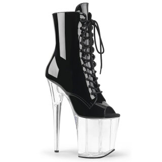 Pleaser FLAMINGO-1021 - Patent Black/Clear