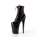 Pleaser INFINITY-1020FH - Patent Black/Red