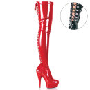 Pleaser DELIGHT-3063 - Patent Red