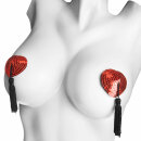 Coquette Heart Sequins Nipple Pasties - Red