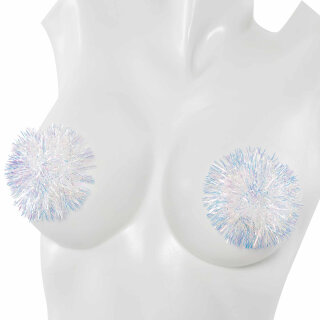 Coquette Tinsel Nipple Pasties - White