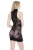 Coquette Neckholder Fishnet Mini Dress - Black