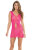 Coquette Short Fishnet Strap Dress - Neon Pink