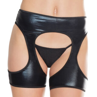 Coquette Wetlook Gater Chaps - Black