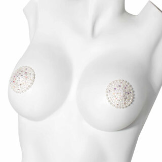 Coquette Round Pearl Nipple Pasties - White