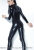 Darque Wetlook Catsuit with Lace Up Details - Black