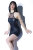 Darque Wetlook Neckholder Mini Dress with Mesh - Black Matte