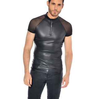 Patrice Catanzaro Wet Look T-Shirt KHAL - Black