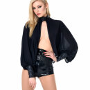 Patrice Catanzaro Mesh Bolero - Faux Leather/Black