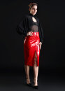 Patrice Catanzaro Knee-length Vinyl Skirt - Red