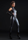 Patrice Catanzaro Wet Look Catsuit ANGELICA - Black