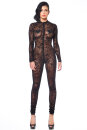 Patrice Catanzaro Mesh Catsuit - Tattoo Black