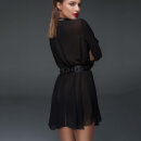 Noir Handmade Chiffon Mini Dress F150 - Black