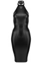 Noir Handmade Halterneck Wet Look Pencil Dress F160