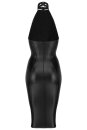 Noir Handmade Halterneck Wet Look Pencil Dress F160