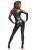 Noir Handmade Powerwetlook Catsuit F162 with leash - Black