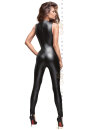 Noir Handmade Sleeveless Power Wet Look Catsuit F167