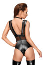 Noir Handmade Power Wet Look Body F183 with Mesh Inserts