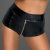 Noir Handmade Wet Look Short F218 - Black