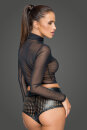 Noir Handmade Longsleeve Crop Top F220 - Black