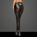 Noir Handmade Laser Cut Wet Look Leggins F233 - Black