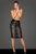 Noir Handmade Laser Cut Wet Look Skirt F234 - Black