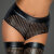 Noir Handmade Laser Cut Wet Look Short F235 - Black