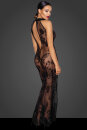 Noir Handmade Long Mesh Dress F239 - Black