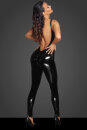 Noir Handmade Backless Catsuit F249 - Black